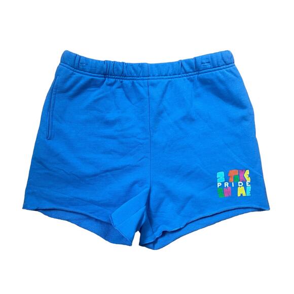 The Mayfair Group Sweat Shorts Blue I Take Pride In Me Women’s Size M/L - Picture 1 of 5